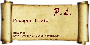 Propper Lívia névjegykártya